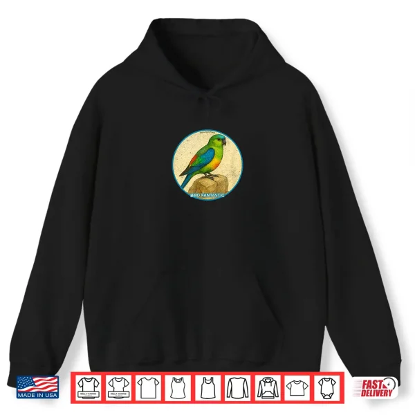 Hoodie Colorful Retro Red rumped Parrot Bird Design Shirt