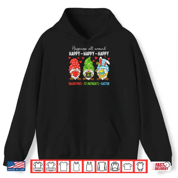 Cute Gnome Happy Valentines St Patricks Easter Holiday Shirt 2 Hoodie Cute Gnome Happy Valentines St Patricks Easter Holiday Shirt