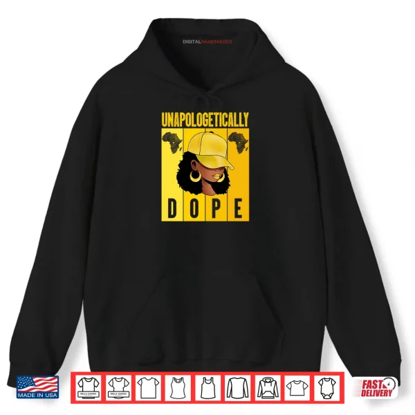 Hoodie Dope African American Afro Queen Sassy Black Woman with Cap Shirt