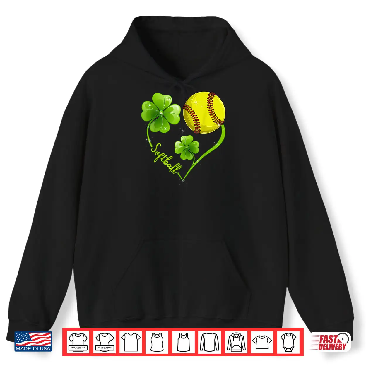 Funny Softball Lover Shamrock Clover Heart St Patrick’s Day Shirt Funny Softball Lover Shamrock Clover Heart St Patrick’s Day Shirt