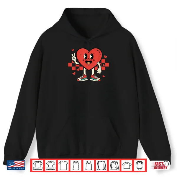 Groovy Heart Peace Hand Valentines Day Shirt 2 Hoodie Groovy Heart Peace Hand Valentines Day Shirt