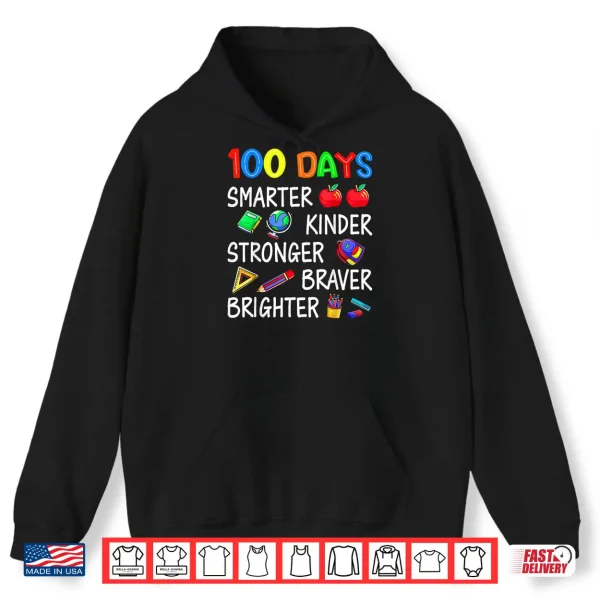Happy 100 Days of School 100th Day of School Kids Boys Girls Shirt 2 Hoodie Happy 100 Days of School 100th Day of School Kids Boys Girls Shirt 1