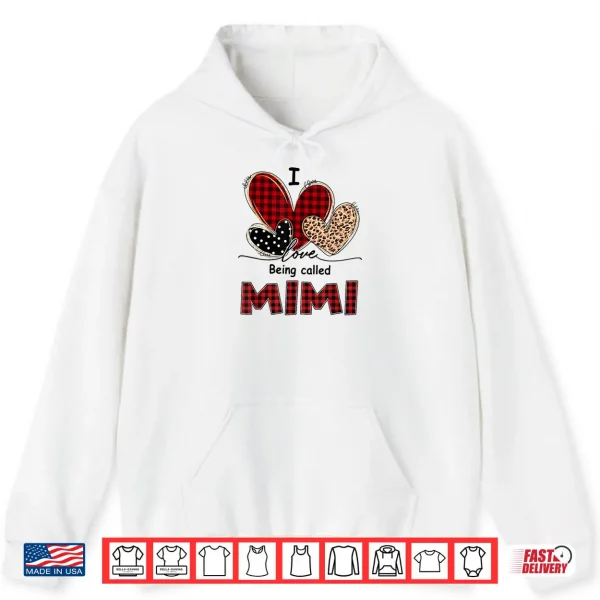 Hoodie I Love Being Mimi Red Plaid Leopard Valentine Mimi Shirt