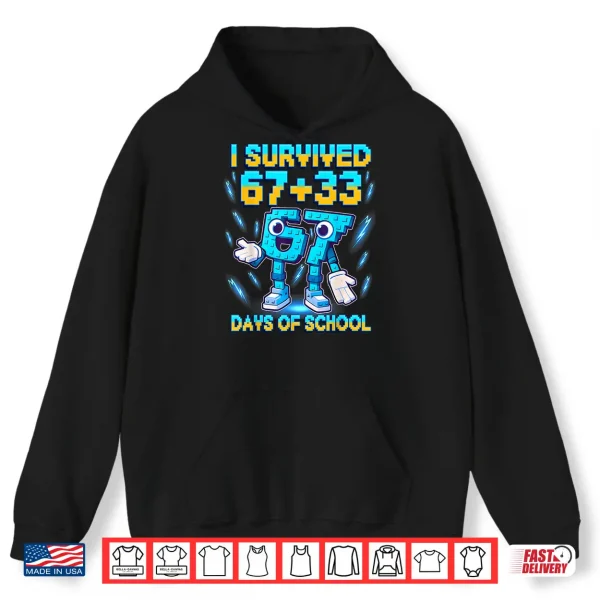 Hoodie I Survived 100 Days of School 67 Italian Brainrot Kids Meme Shirt
