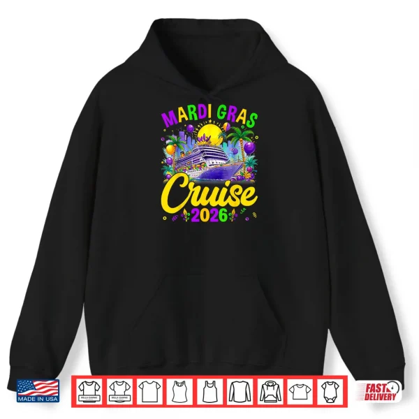Mardi Gras Carnival Cruise 2026 Family Cruising Mask Shirt 2 Hoodie Mardi Gras Carnival Cruise 2026 Family Cruising Mask Shirt