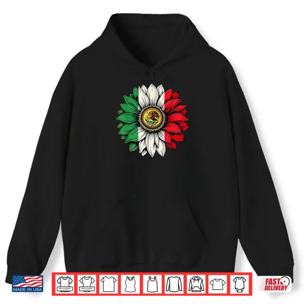 Hoodie Mexican Independence Day Tee Mexico Sunflower Flag WomenS Shirt