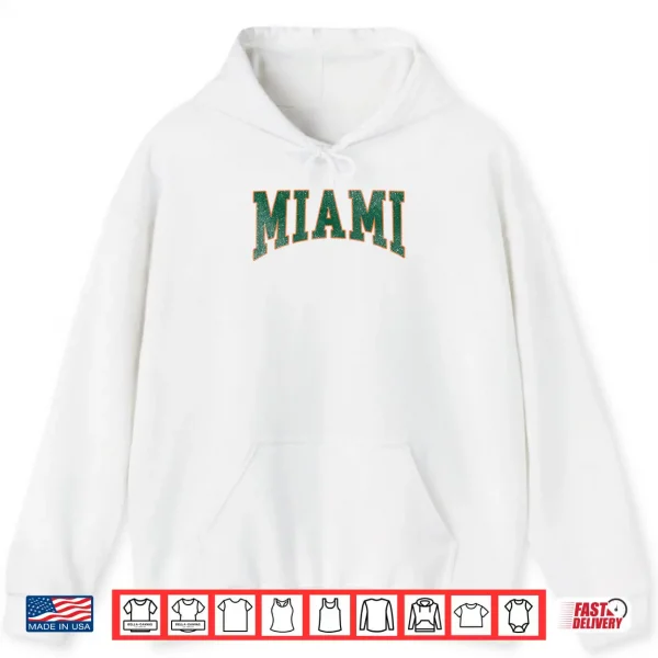 Hoodie Miami Florida FL Vintage Athletic Sports Shirt
