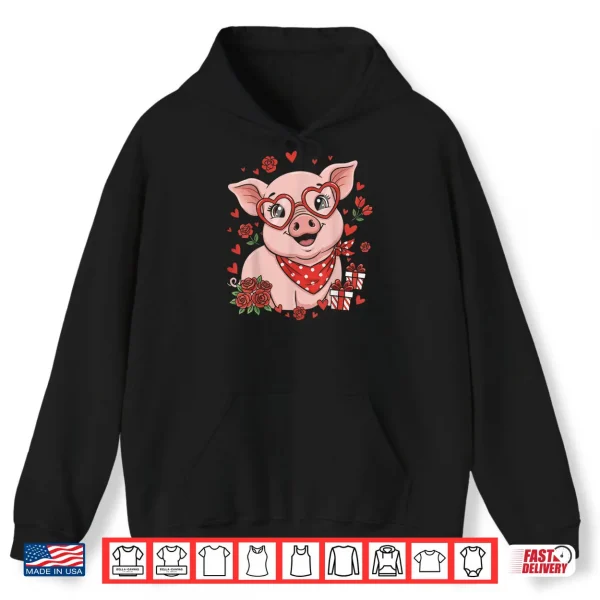 Pig Cute Farm Animal Sunglasses Heart Love Valentine Shirt 2 Hoodie Pig Cute Farm Animal Sunglasses Heart Love Valentine Shirt