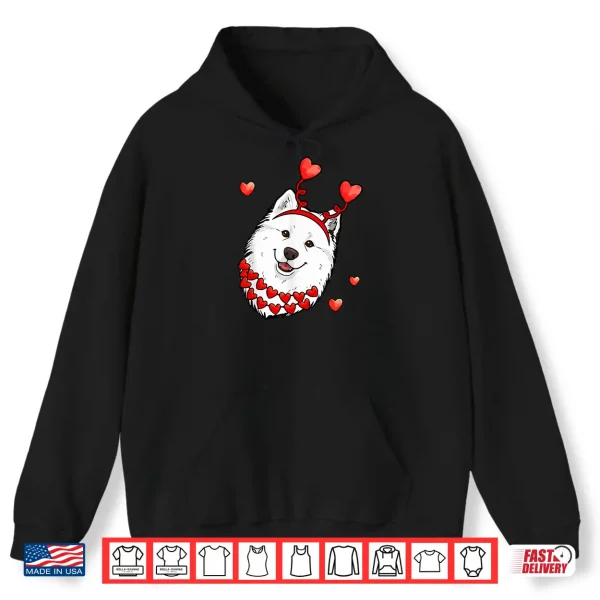 Hoodie Samoyed Face Valentines Day Matching Owner Family Kids Shirt