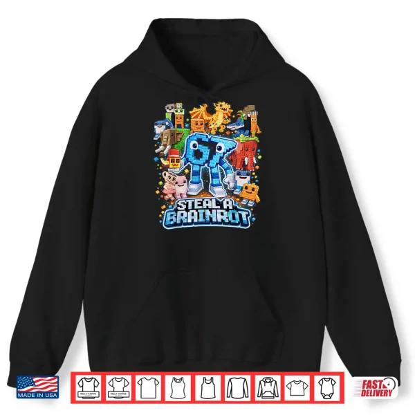 Hoodie Six Seven 67 Steal a Brainrot Meme Funny Gifts for Kids Boys Shirt
