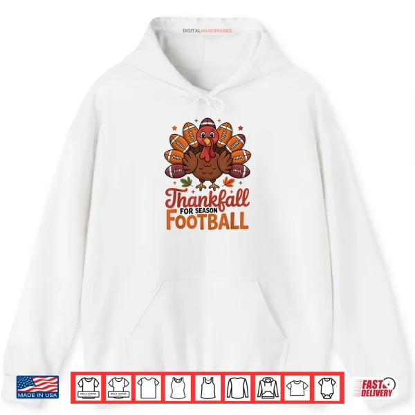 Hoodie Thankful Football Turkey Thanksgiving Fall Shirt 1