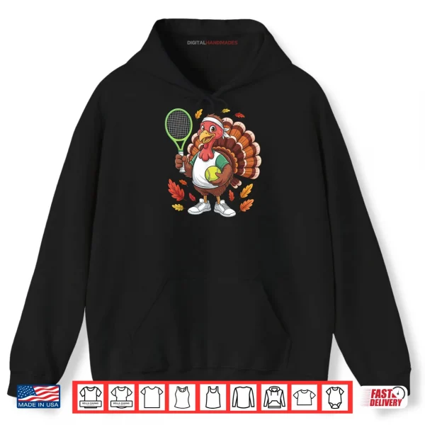 Hoodie Turkey Tennis Thanksgiving Fall Girl Shirt