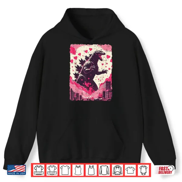 Hoodie Valentines Day Japanese Monster Funny Kaiju Men Women Kids Shirt