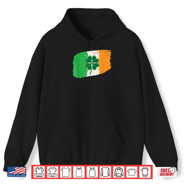 Hoodie Vintage Irish Flag shamrock Happy St Patty day Vintage Shirt