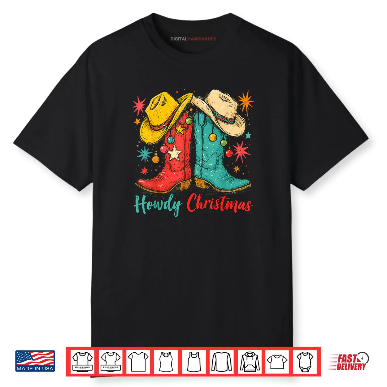 Howdy Christmas Xmas Cowboy Boots Western Shirt Howdy Christmas Xmas Cowboy Boots Western Shirt