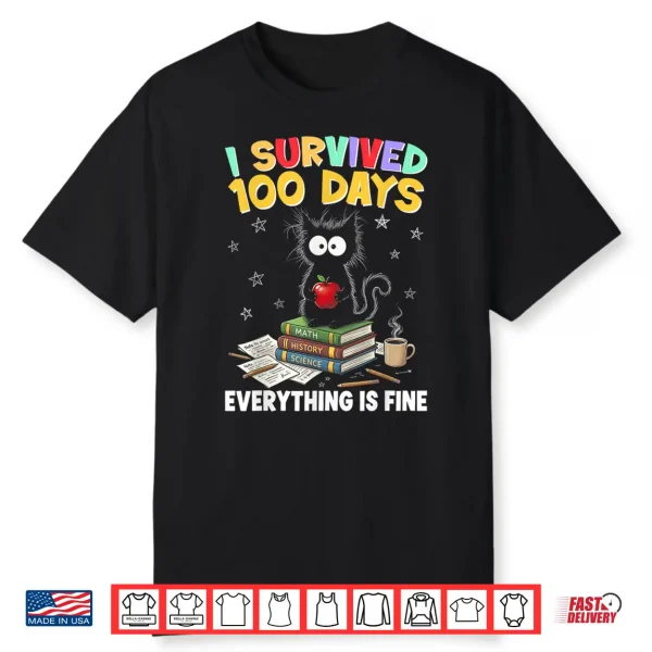I Survived 100 Days of School Teacher Kids Shirt