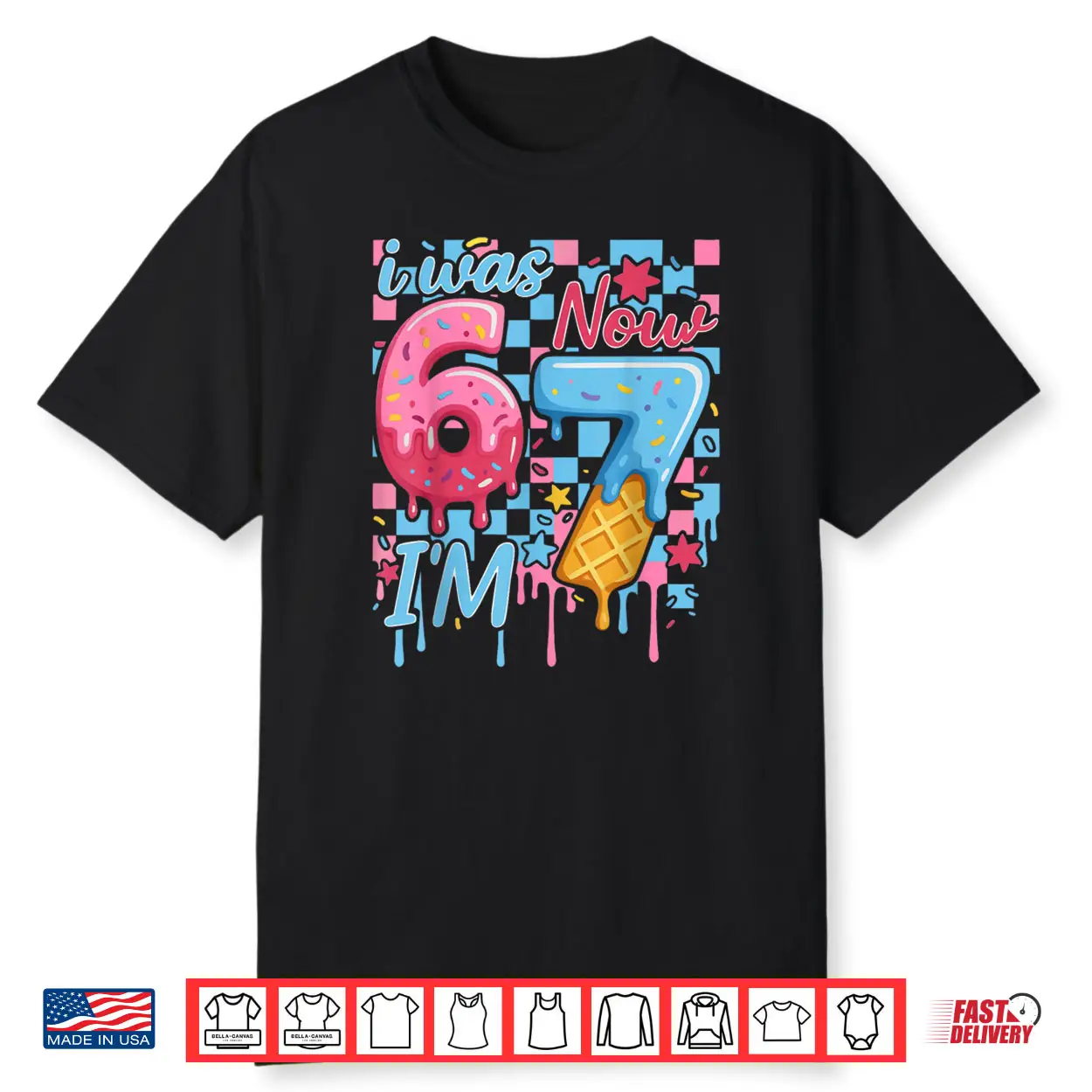 I was 6 Now Im 7 Funny Ice Cream Drip Birthday Shirt I was 6 Now Im 7 Funny Ice Cream Drip Birthday Shirt