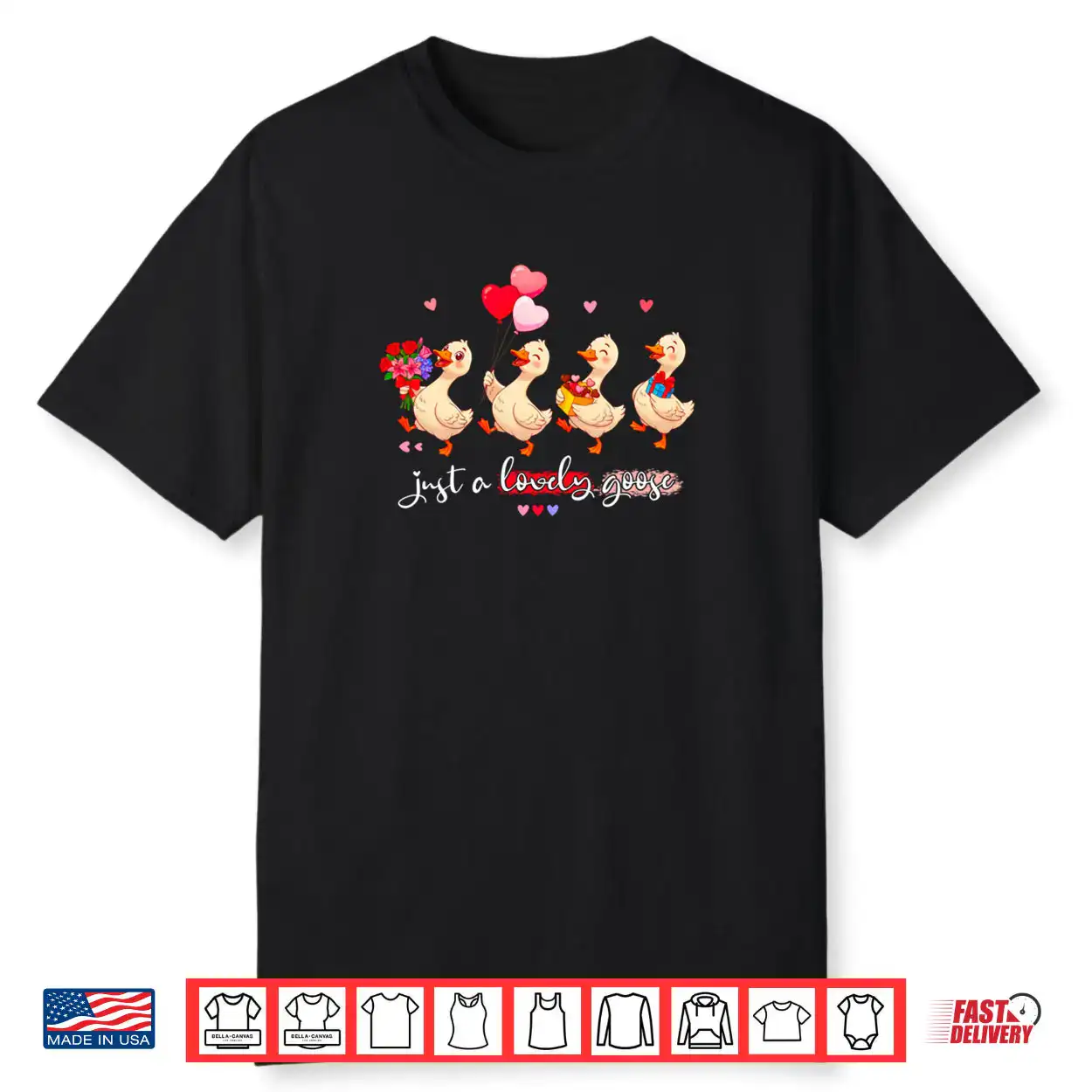 Just A Lovely Goose Cute Silly Animal Squad Valentine’s Day Shirt Just A Lovely Goose Cute Silly Animal Squad Valentine’s Day Shirt