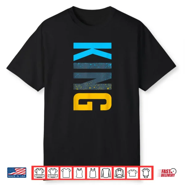 King Vertical Streetwear Matching Gamma Blue Shirt