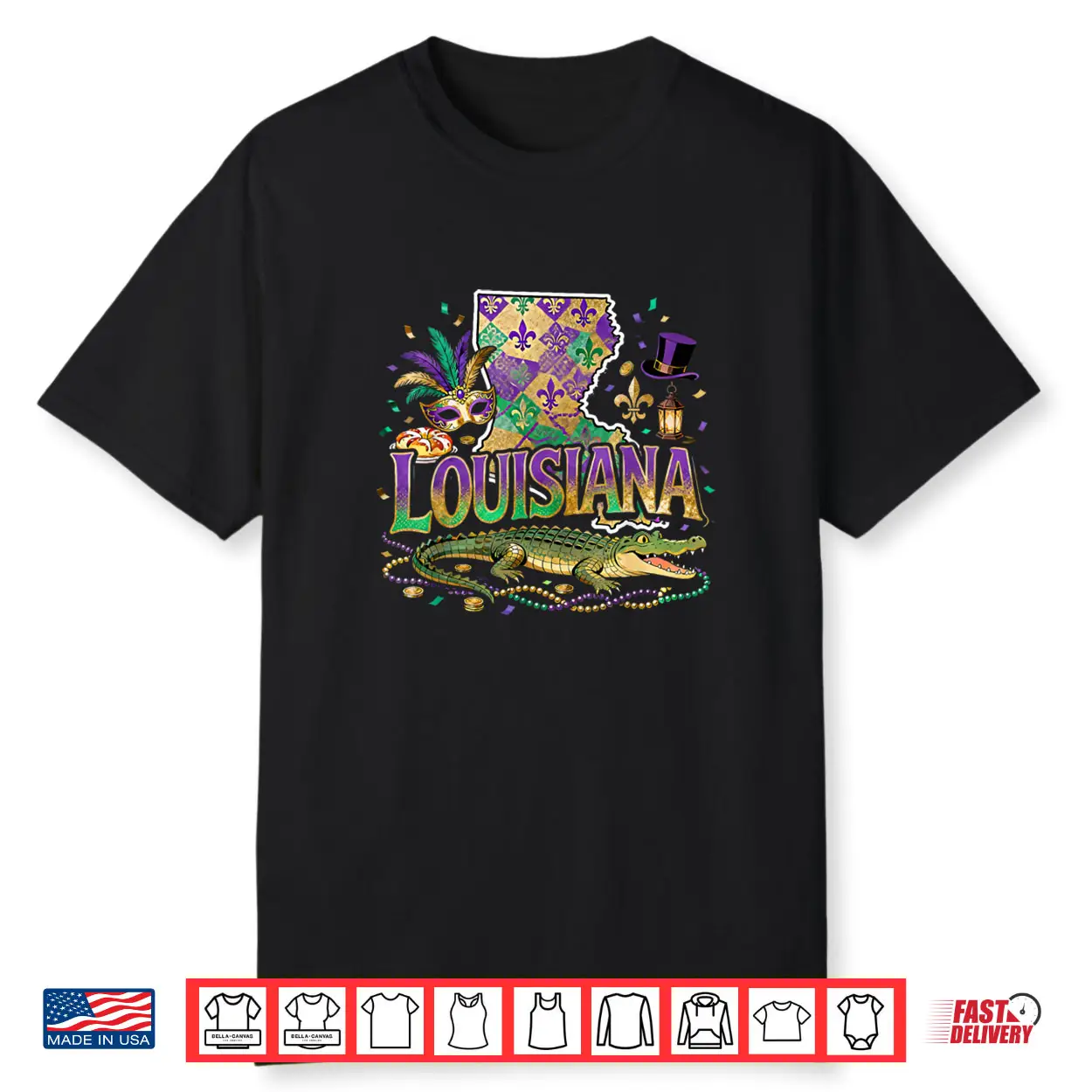 Louisiana Mardi Gras Alligator Carnival Shirt Louisiana Mardi Gras Alligator Carnival Shirt