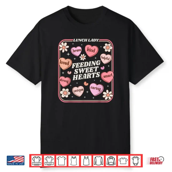 Lunch Lady Valentines Day Retro Cute Cafeteria Shirt