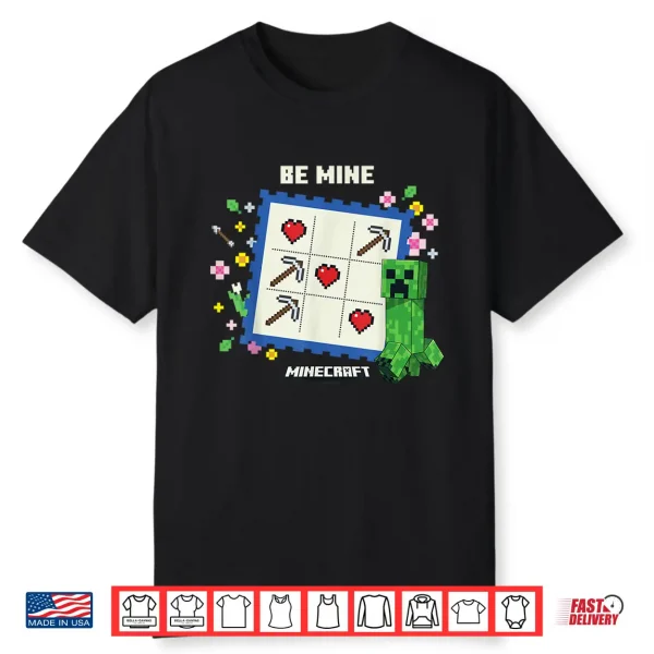 Minecraft Valentine’s Day Be Mine Creeper Valentine’s Card Shirt