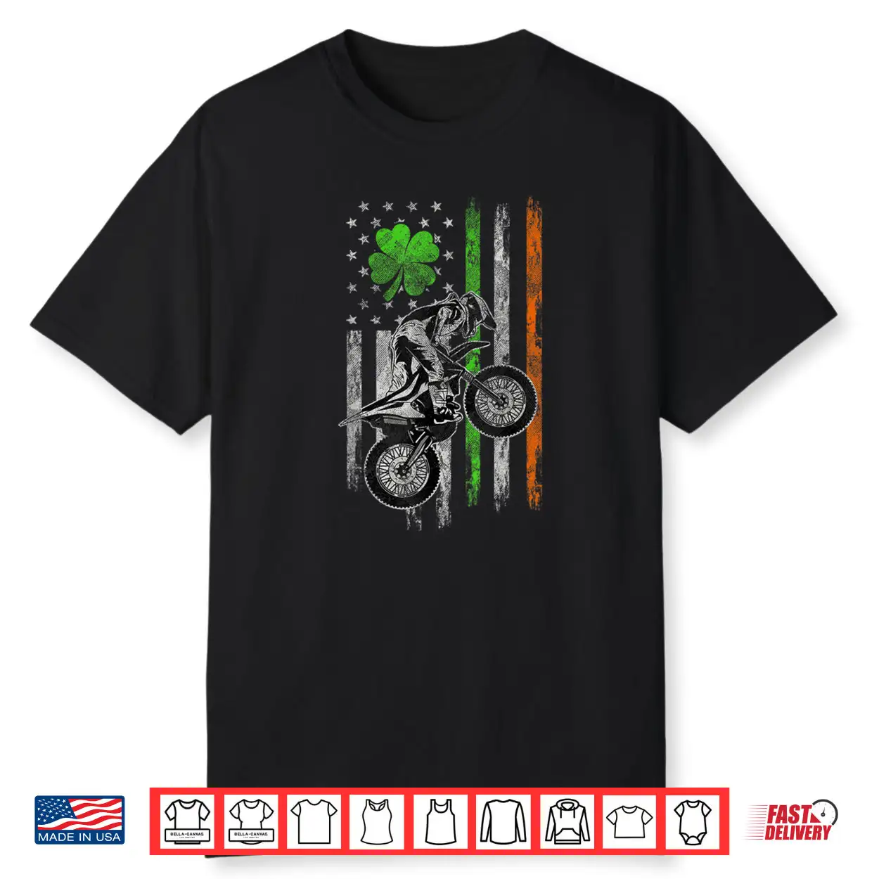 Motocross American Irish Flag St Patricks Day Dirt Bike Shirt Motocross American Irish Flag St Patricks Day Dirt Bike Shirt