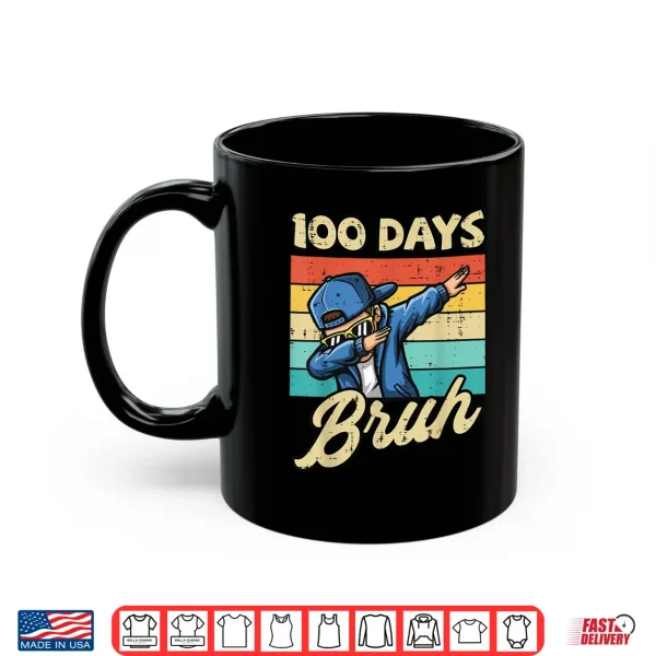 Mug 100 Days of School Bruh Boy Dab Retro 100th Day Boys Kids Shirt