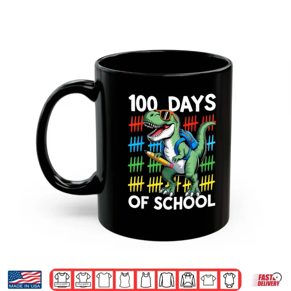 Mug 100 Days of School Dinosaur Boys Kids 100th Day of School Shirt