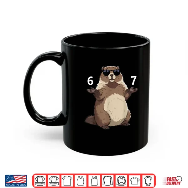 Mug 67 Meme Groundhog Hands Six Seven Shirt