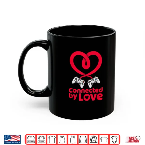 Mug Connected by Love Bold red Gamer Valentine Outfit for Couple Shirt