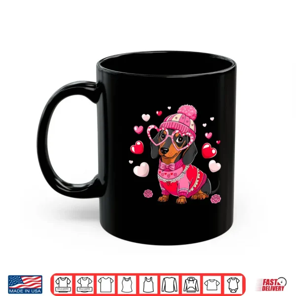 Mug Cute Dachshund Valentines Day Heart Lover Dog Mom Women Shirt