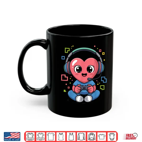 Mug Cute Gamer Heart with Headset and Controller Valentine Shirt