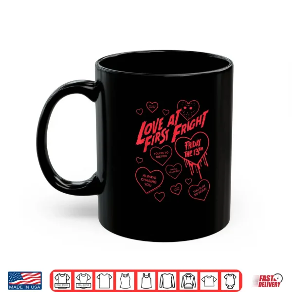 Friday The 13th Love at First Fright Valentine's Day Hearts Shirt 3 Mug Friday The 13th Love at First Fright Valentines Day Hearts Shirt