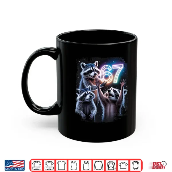 Mug Funny 67 Meme Racoons Worshipping The Moon Six Seven Meme Shirt 1
