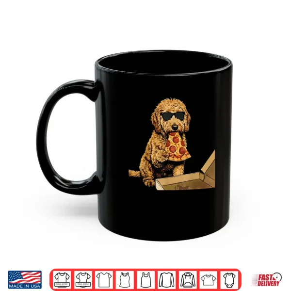 Mug Funny Dog Eating Pizza Goldendoodle Meme Shirt