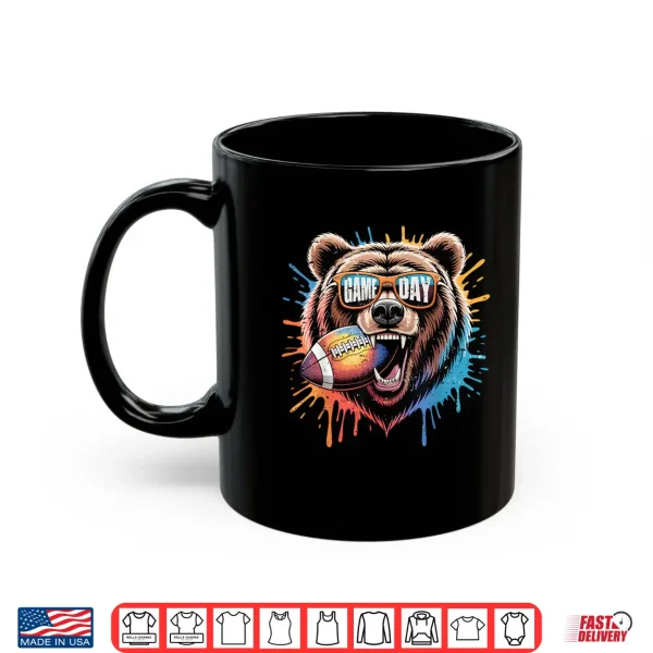 Mug Funny Football Bear Game Day Vintage Shirt Fans tees Shirt