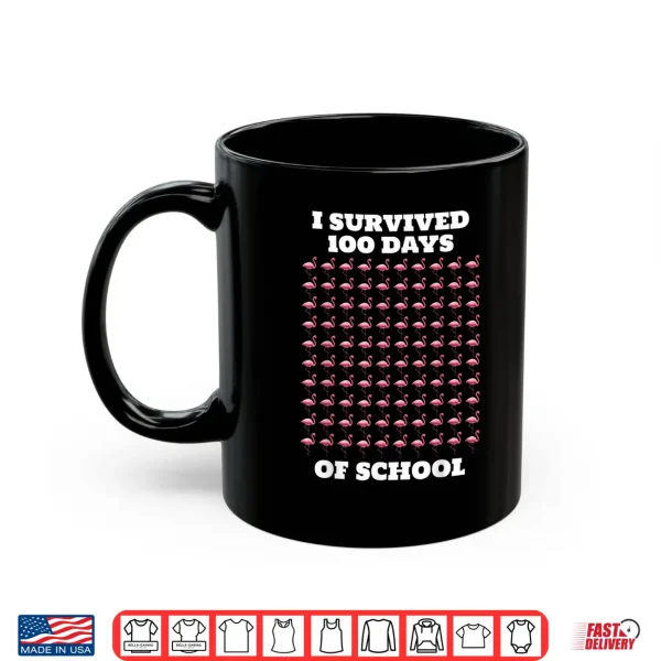 Mug Funny Pink Flamingos 100 Days of School Shirt 1