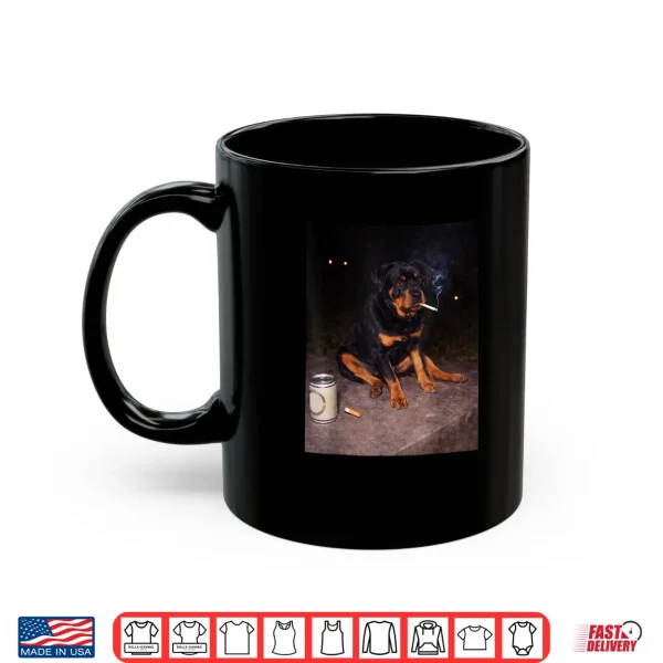 Mug Funny Smoking Dog Rottweiler Meme Shirt
