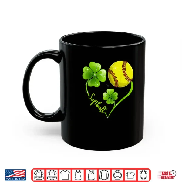 Funny Softball Lover Shamrock Clover Heart St Patrick's Day Shirt 3 Mug Funny Softball Lover Shamrock Clover Heart St Patricks Day Shirt