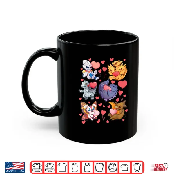 Mug Godzilla Heart Character Collage Valentines Day Love Kaiju Shirt
