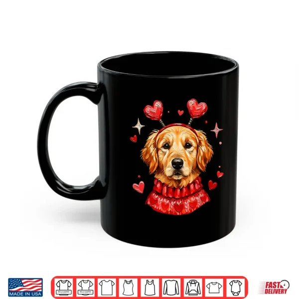 Mug Golden Retriever Valentine Cute Heart Dog Mom Dad Dog Lover Shirt
