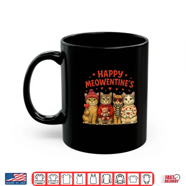 Mug Happy Meowentines Cute Valentine Cats Love Women Men Shirt