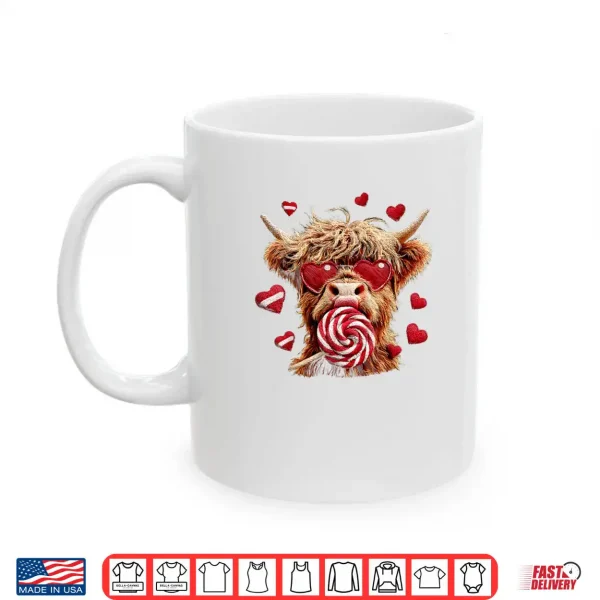 Mug Highland Cow Valentine Cow Lovers Shirt
