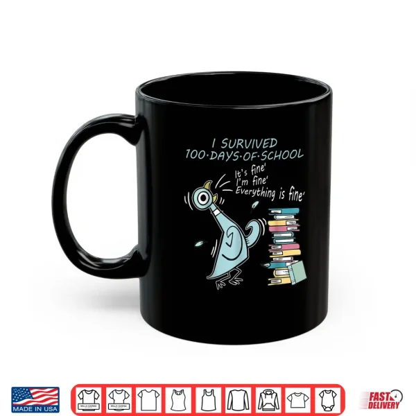 Mug I Survived 100 Days of School Funny Pigeon 100th Day Teacher Shirt