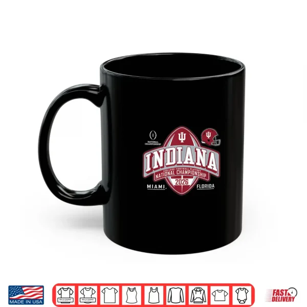 Mug Indiana Hoosiers CFP National Championship 2026 Crest Black Shirt
