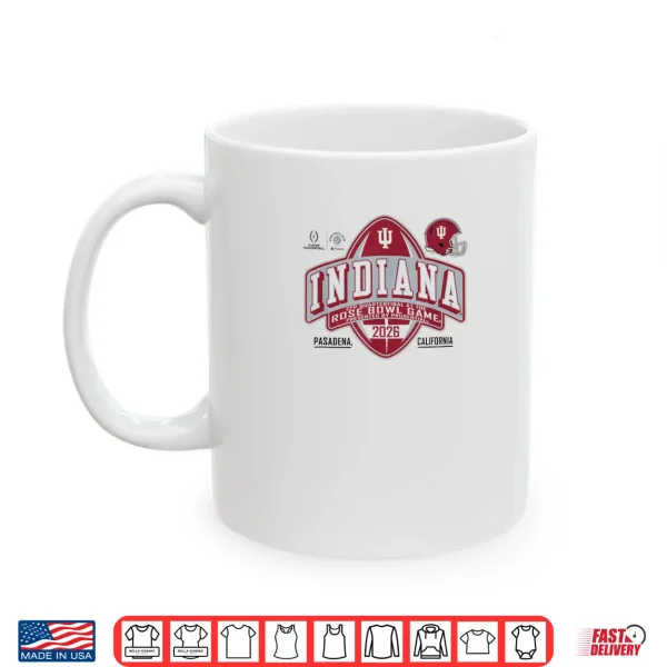 Mug Indiana Hoosiers Rose Bowl 2025 2026 CFP Quarterfinal White Shirt