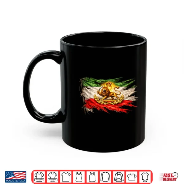 Mug Iran Flag with Lion and Sun Emblem Vintage Persian Heritage Shirt