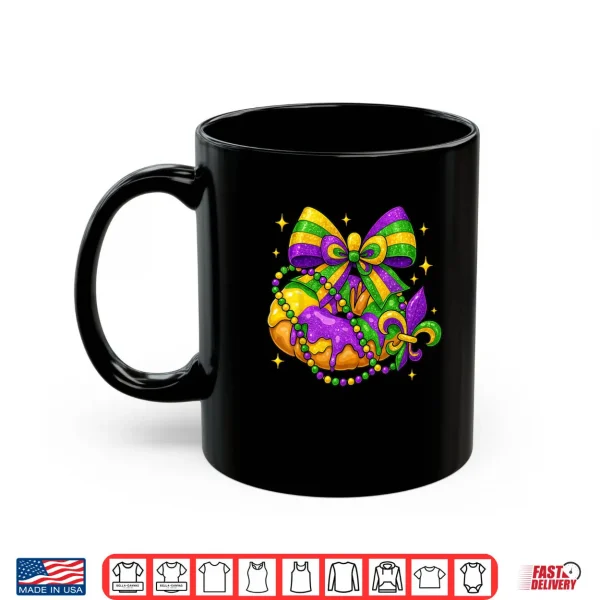 Mug King Cake Season Coquette Bow Fleur De Lis Mardi Gras Shirt