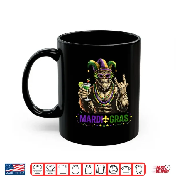 Mug Mardi Gras Bigfoot Rock Funny Boys Kids Men Sasquatch Shirt